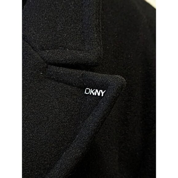 DKNY Petite Notched-Collar Double-Breasted Wrap Coat Size XL 16-18 (MSRP $350) - Picture 4 of 11